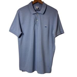 BROOKS BROTHERS LIGHT BLUE MEN SHORT SLEEVE POLO SHIRT SIZE XL